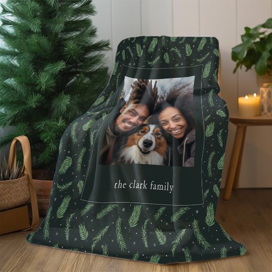 Kerstdennenpatroon Fotogalerij op maat Fleece Deken
