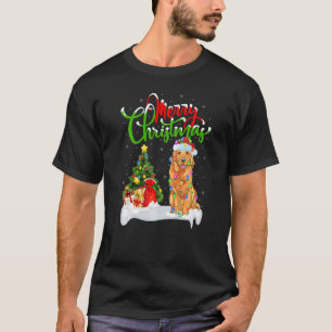 Kerstdeoraties Santa Golden Retriever Dog Christus T-shirt