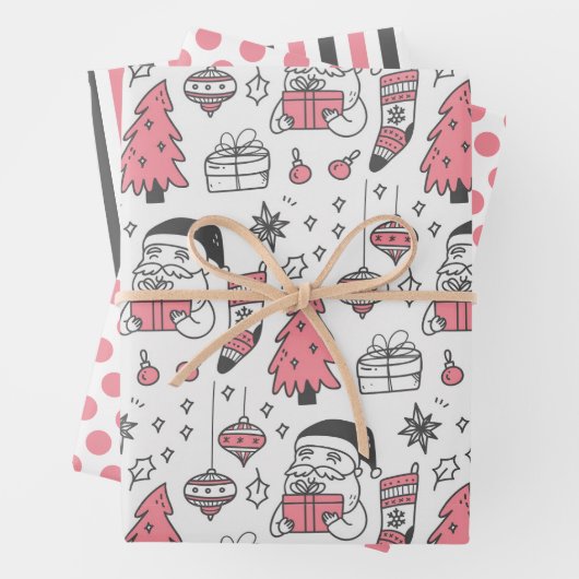 kerstdessels Reeks papierblad 3 Inpakpapier Vel (In situ)