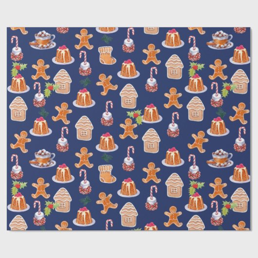 kerstdesserts cadeaupapier (Vlak)