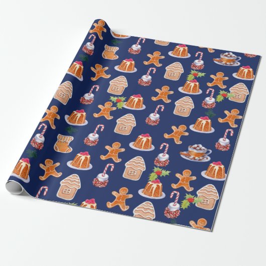 kerstdesserts cadeaupapier (Uitgerold)