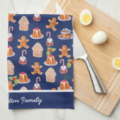 Kerstdesserts gepersonaliseerd theedoek (Quarter Fold)