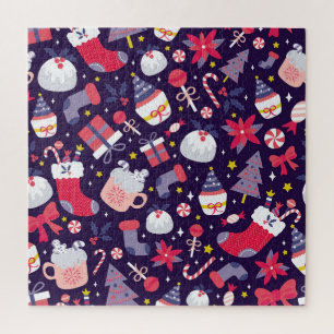 Kerstdesserts, sterrenpatroon. legpuzzel