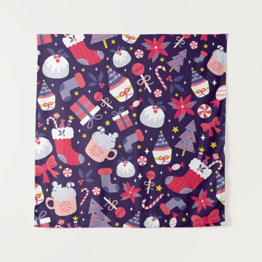 Kerstdesserts, sterrenpatroon. wandkleed (Voorkant)