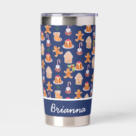 Kerstdesserts Tumbler gepersonaliseerd Geïsoleerde Drinkbeker