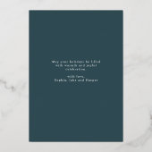 Kerstdeur Elegant Slate Grey Folie Feestdagenkaart (Achterkant)