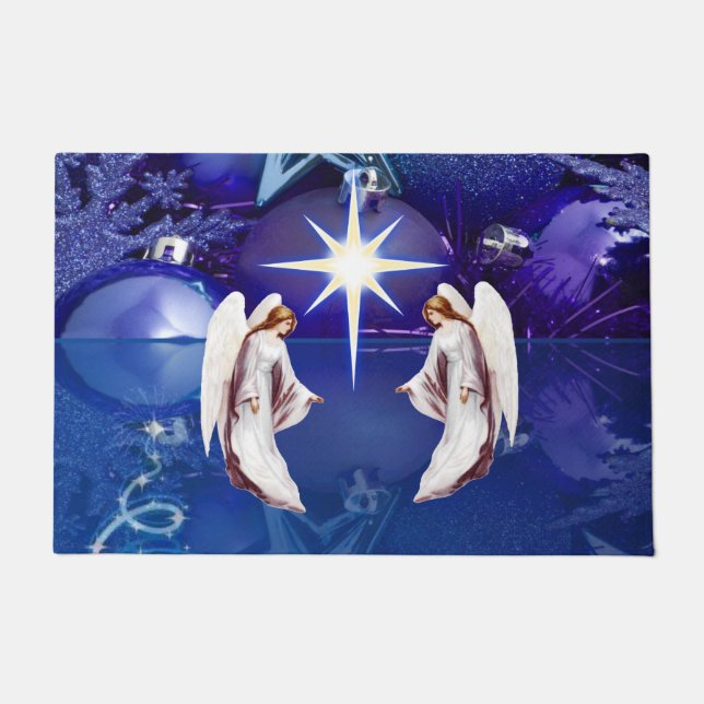 Kerstdeur Mat, kerstangel Deurmat (Voorkant)