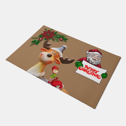 Kerstdeur Mat, prettige kerst Deurmat (Schuin)