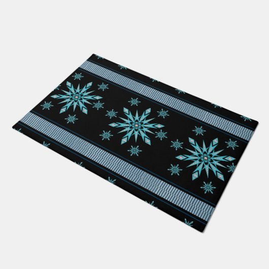 Kerstdeur Mat, Snowflake Deurmat (Schuin)