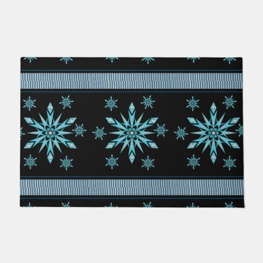 Kerstdeur Mat, Snowflake Deurmat (Voorkant)