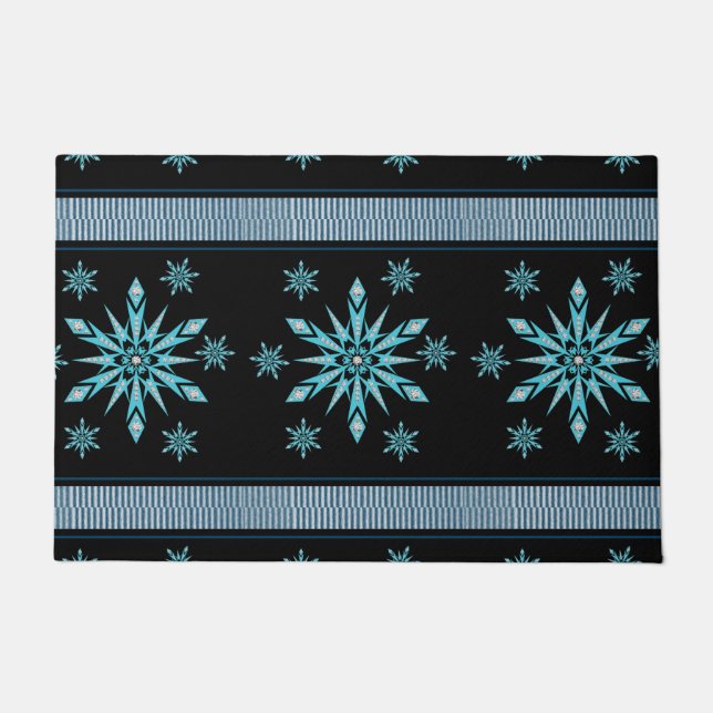 Kerstdeur Mat, Snowflake Deurmat (Voorkant)