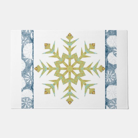 Kerstdeur Mat, Snowflake Deurmat (Voorkant)
