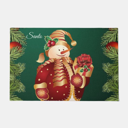 Kerstdeur Mat, Snowman Deurmat (Voorkant)