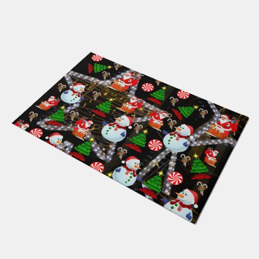 Kerstdeur Mat, Snowman Deurmat (Schuin)