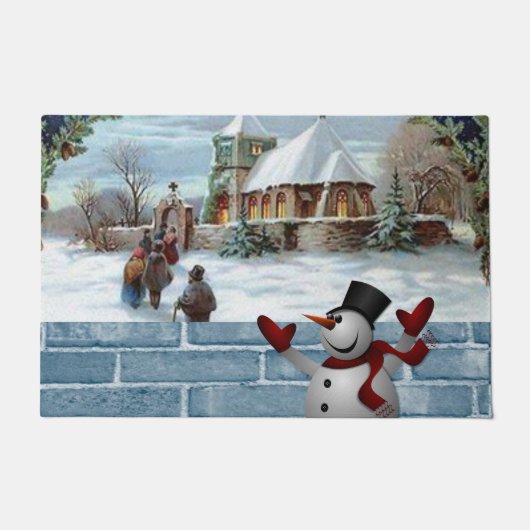 Kerstdeur Mat, Snowman Deurmat (Voorkant)