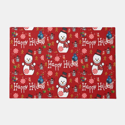 Kerstdeur Mat, Snowman Deurmat (Voorkant)