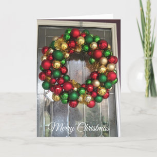 kerstdeur met sierkrans Kaart