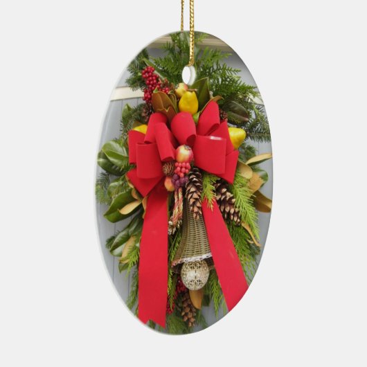 Kerstdeur Ovale versiering Keramisch Ornament (Rechts)