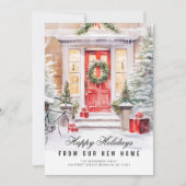 kerstdeur vakantieaankondigingskaart feestdagenkaart (Voorkant)