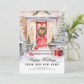 kerstdeur vakantieaankondigingskaart feestdagenkaart (Staand voorkant)