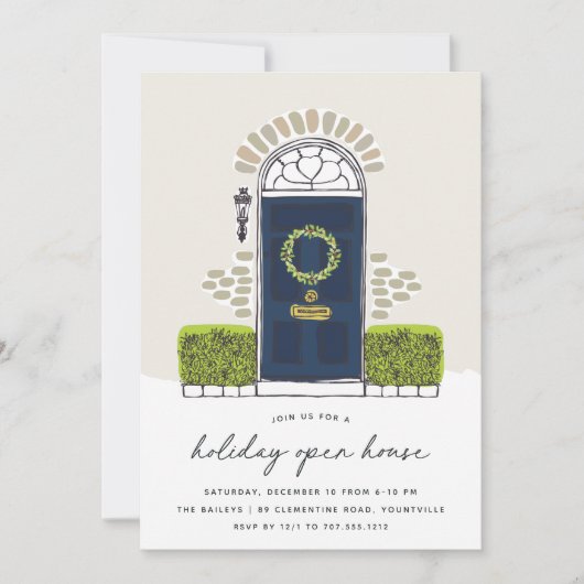 Kerstdeur voor de marine | Holiday Open House Kaart (Voorkant)
