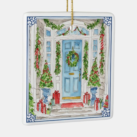 Kerstdeur Waterverf Kerstboom Ornament (Rechts)