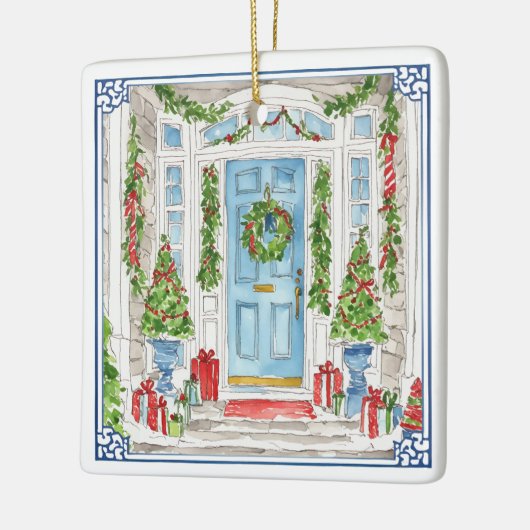 Kerstdeur Waterverf Kerstboom Ornament (Links)