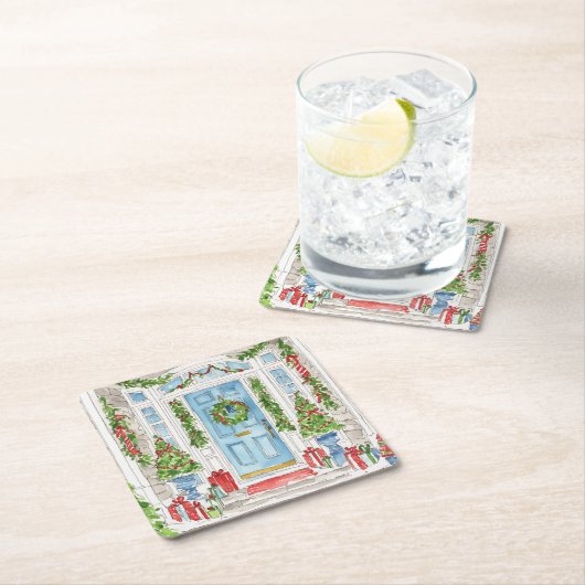 Kerstdeur Waterverf Onderzetter (Insitu)