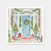 Kerstdeur Waterverf servetten (Voorkant)