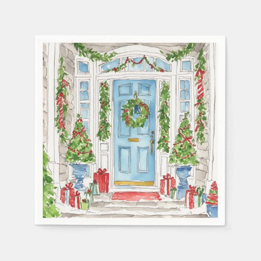 Kerstdeur Waterverf servetten (Voorkant)