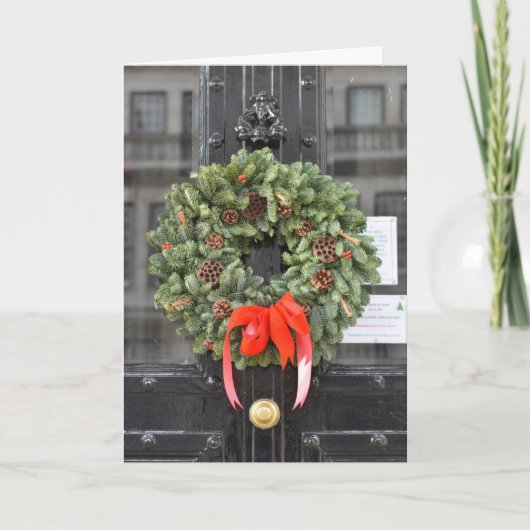 Kerstdeur Wreath in Londen Fotografie UK Kaart (Voorkant)