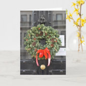 Kerstdeur Wreath in Londen Fotografie UK Kaart (Gele Bloem)