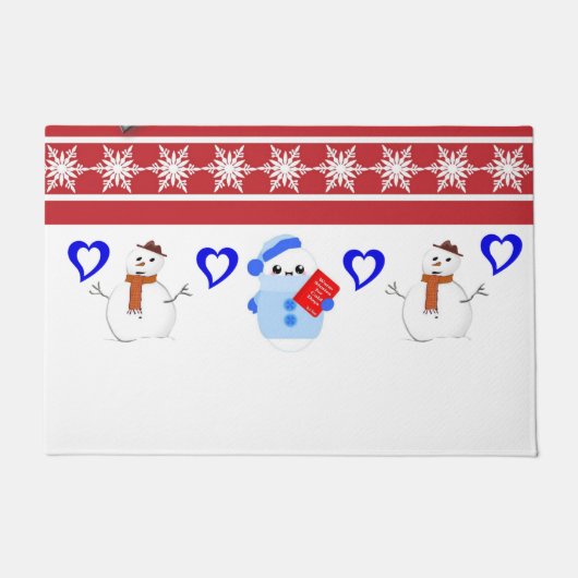 Kerstdeurmat, Sneeuwman Deurmat (Voorkant)