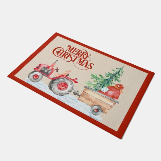 Kerstdeurmat voor boerderijen deurmat (Schuin)