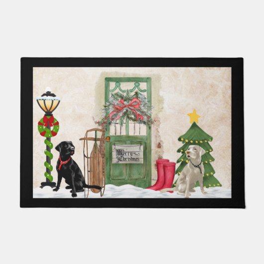 Kerstdeurmat voor labrador Retriever Deurmat (Voorkant)