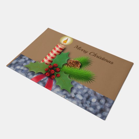 Kerstdeuromte, kaarsje deurmat (Schuin)