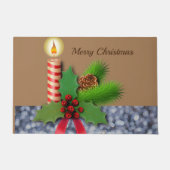 Kerstdeuromte, kaarsje deurmat (Voorkant)