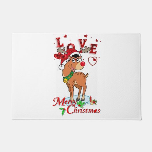 kerstdeuromte, rendiertje deurmat (Voorkant)