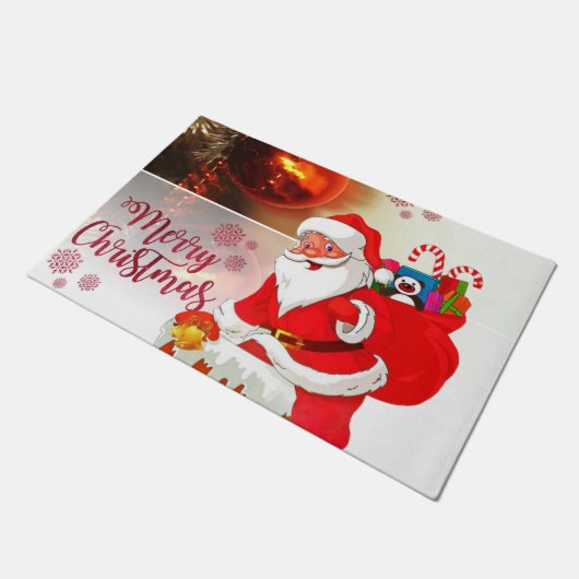 Kerstdeuropening, kerstman deurmat (Schuin)