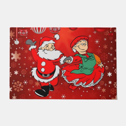 Kerstdeuropening, kerstman deurmat (Voorkant)