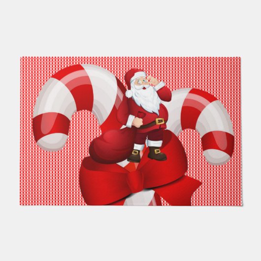 Kerstdeuropening, kerstman deurmat (Voorkant)