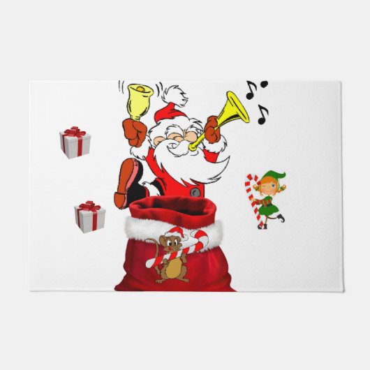 Kerstdeuropening, kerstman deurmat (Voorkant)