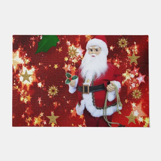 Kerstdeuropening, kerstman deurmat (Voorkant)