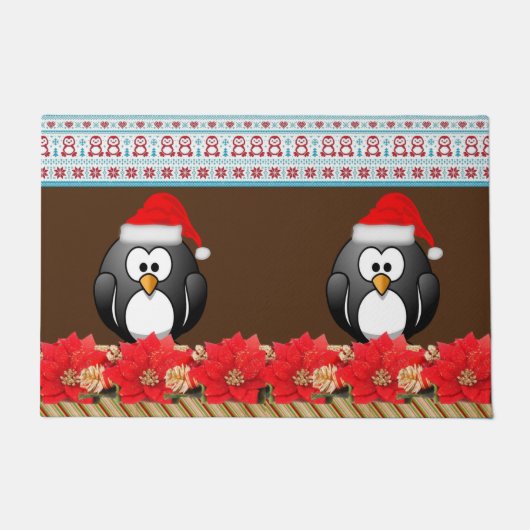 Kerstdeuropening, pinguïn deurmat (Voorkant)