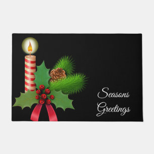 Kerstdeuropening, zanggroeten deurmat