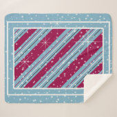 Kerstdiagonaal Blauw ID440 Sherpa Deken (Voorkant (horizontaal))