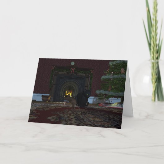 kerstdief feestdagen kaart (Voorkant)