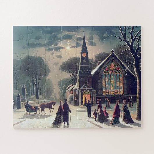 Kerstdienst J Hoover En Zoon 1878 Legpuzzel (Horizontaal)
