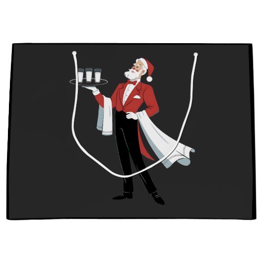 Kerstdienst Serveerster Santa Server Kerstmis Groot Cadeauzakje (Voorkant)