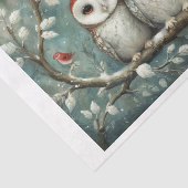 Kerstdienst van de kerkuilen in de winter tissuepapier (Detail)